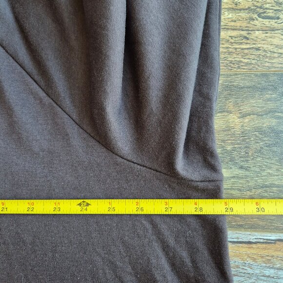 EUC EILEEN FISHER Terry Fleece Lined Raglan Sleeve Boxy Tunic Top Tencel Brown - Picture 11 of 12